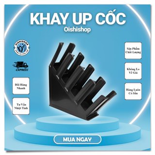 [Giá Sỉ] Khay Úp Ly, khay kệ Úp Cốc Chéo/nghiêng 4 Ngăn Nhựa Cao Cấp Nhập Khẩu Chuyên Dùng Pha Chế