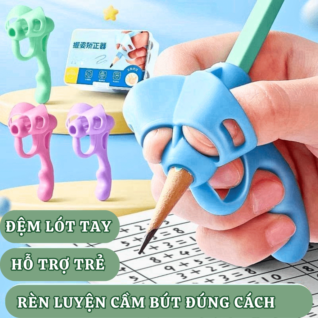 Đệm Lót Tay Định Vị Cách Cầm Bút Cho Trẻ, Dụng Cụ Hỗ Trợ Cầm Bút Chống Trơn Trượt