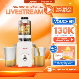 Máy Ép Chậm MASUTO MSJUICE phiên bản mới 0,6L-120W Làm Kem,Ép Cần Tây, Cà Rốt Detox, Máy Ép Trái Cây Nguyên Quả