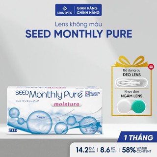 Kính áp tròng 1 tháng SEED Monthly Pure Moisture lens trong suốt không màu có độ cận Lens Optic