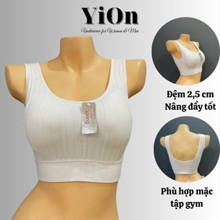 Áo Bra Tập Gym Yoga 2 Dây To Kèm Mút 2,5 C, Vải Dày Dặn Nâng Giữ V1 Tốt YiOn Underwear B069