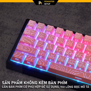 Keycap topographic 4.0 Sakura xuyên led vân gradient nhựa pbt dùng cho bàn phím cơ