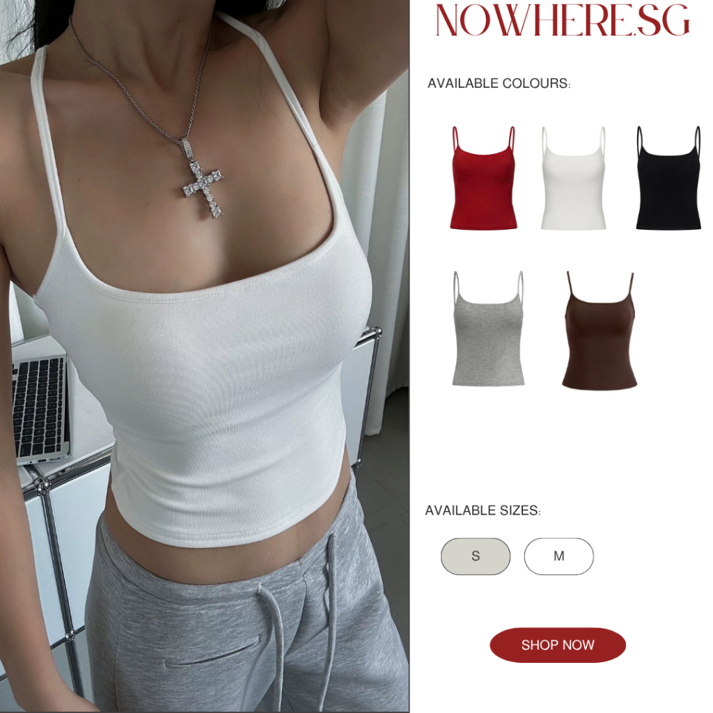 | Có Sẵn | Áo hai dây thun cotton hack v1 basic sexy mùa hè | NA6904 - Nowhere.sg
