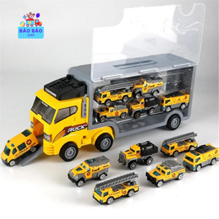 [Nhiều mẫu] Đồ chơi xe tải nhiều ngăn chở 6 xe con, xe container nhiều ngăn chở 6 xe con đồ chơi cho bé Đồ chơi xe ô tô