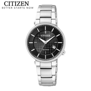 Đồng hồ nữ citizen eco-drive dây thép không gỉ ew1790-57e - mặt đen