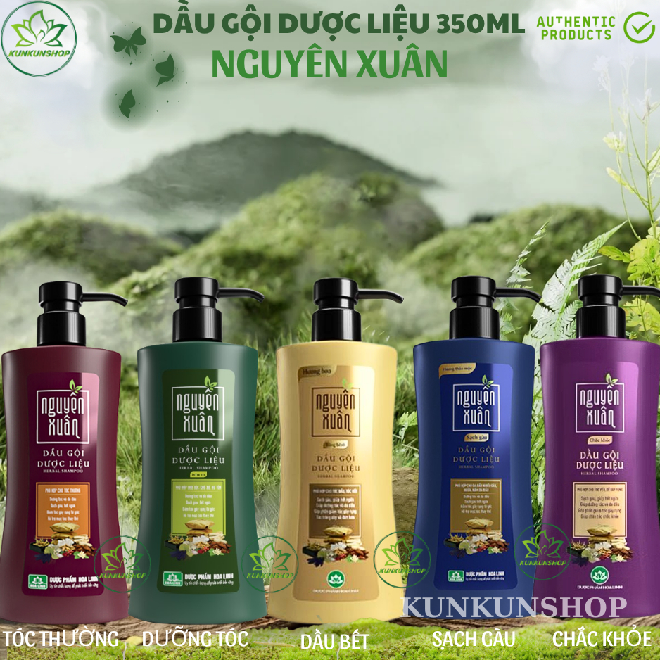 Dầu gội dược liệu nguyên xuân 350ml dùng cho tóc khô xơ, dầu bết, gàu ngứa...