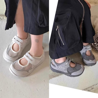 Sz26-37 [+VỚ] Giày lười da phối lưới SIÊU NHẸ cho bé trai/gái, phong cách bụi bặm , đế cao su nhẹ,khoá dán tiện lợi 8805