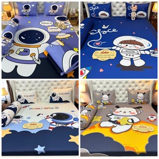 Mẫu Phi hành gia 5D. Bộ ga giường thun Latico siêu lạnh Lụa (áo gối ôm khoá kéo)