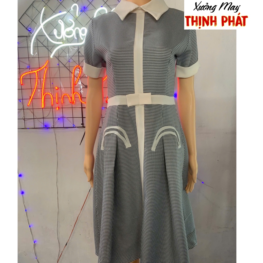 Đầm Caro Dài Cho Nữ Cotton - Xưởng May Thịnh Phát