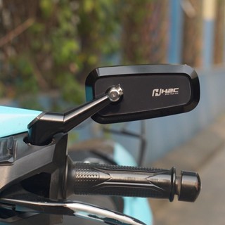  Kính Chiếu Hậu H2C Kính Vuông Nhôm Màu Đen Xi Mặt Kính Trắng Chân ngắn rời gắn được tất cả các dòng xe máy 