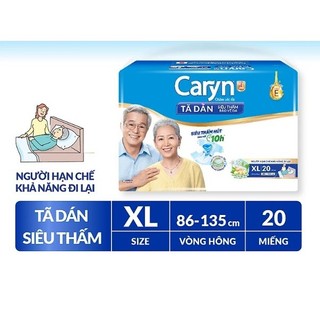 Tã dán Caryn size L20/XL 20 miếng (Vòng hông từ 68-135cm)