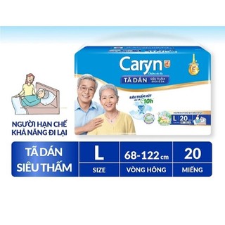 Tã dán Caryn size L20/XL 20 miếng (Vòng hông từ 68-135cm)