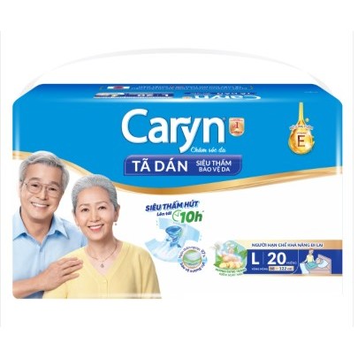 Tã dán Caryn size L20/XL 20 miếng (Vòng hông từ 68-135cm)