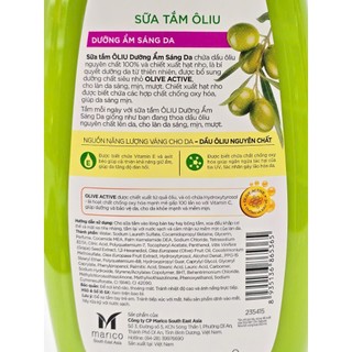 Sữa Tắm Dầu Tắm Dưỡng Ẩm Trắng Da Oliv Natural Nourish 1000ml