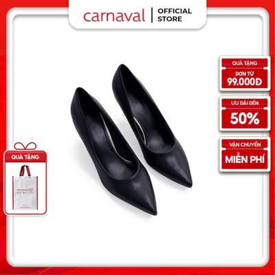 Giày cao gót công sở mũi nhọn gót nhọn 7cm da cao cấp thanh lịch, tôn dáng Carnaval - VS72