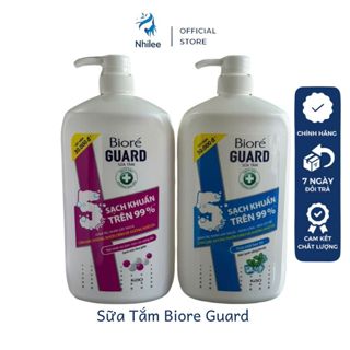 Sữa tắm Biore Guard NL069 sạch khuẩn, đánh bay ngứa xanh bạc hà mát lạnh, hồng có hạt mát xa 1.2kg