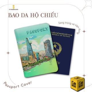  Bao Da Hộ Chiếu STORMBREAKER - Ví Đựng Passport Du Lịch Sài Gòn - Thêm Tên Cá Nhân - Màu Sắc Đen-Nâu-Trắng - PPT203 