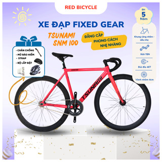 [Nhiều màu] Xe Đạp Fixed Gear Tsunami SNM100 - Xe Đạp Tay Cong Nhẹ, Khung Không Mối Hàn
