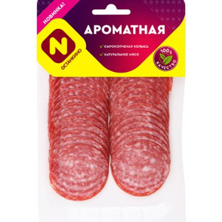 Xúc xích Ostankino Thơm hun khói lát thô, 120g nhập khẩu Nga