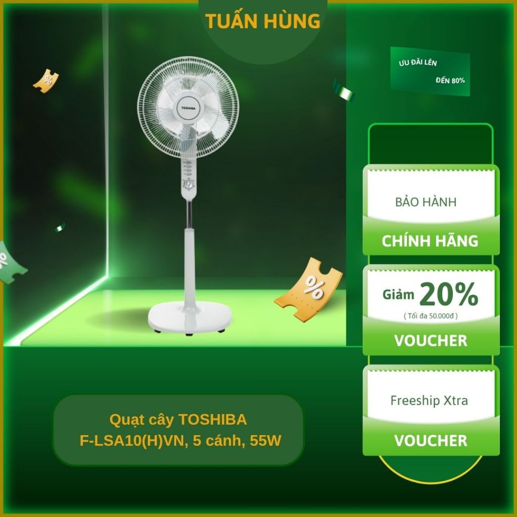Quạt cây TOSHIBA F-LSA10(H)VN, 5 cánh, 55W