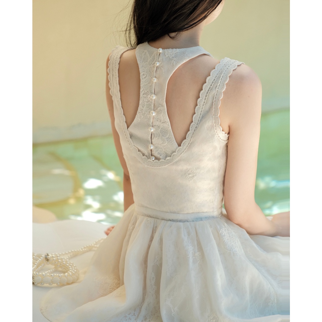 COQUI - Đầm váy tiểu thư dự tiệc thanh lịch cổ điển, dáng xòe ngắn chất tơ hoa cao cấp CHLOEEE DRESS | BigBuy360 - bigbuy360.vn