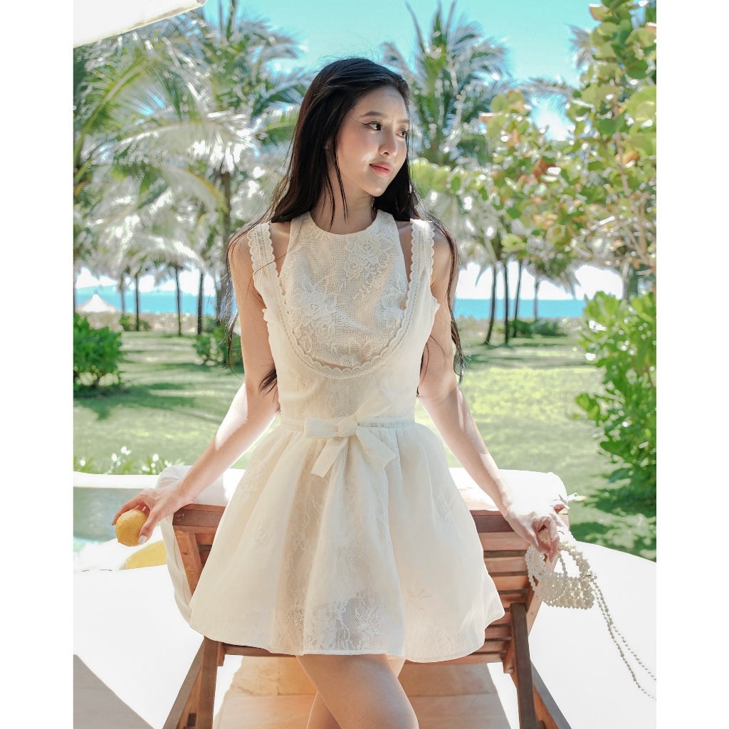 COQUI - Đầm váy tiểu thư dự tiệc thanh lịch cổ điển, dáng xòe ngắn chất tơ hoa cao cấp CHLOEEE DRESS | BigBuy360 - bigbuy360.vn