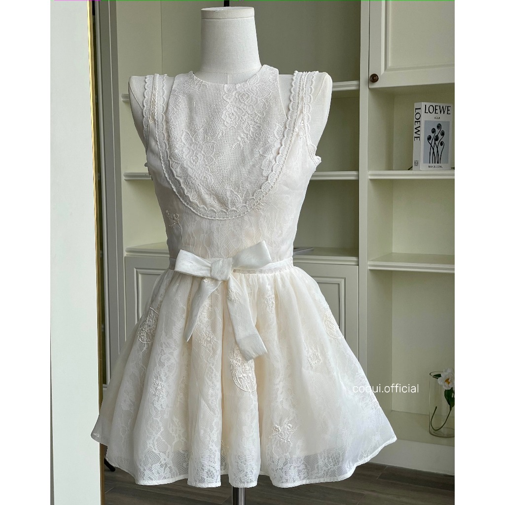 COQUI - Đầm váy tiểu thư dự tiệc thanh lịch cổ điển, dáng xòe ngắn chất tơ hoa cao cấp CHLOEEE DRESS | BigBuy360 - bigbuy360.vn