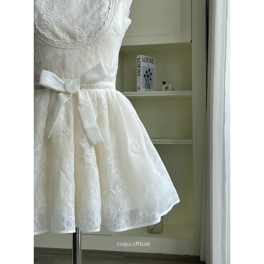 COQUI - Đầm váy tiểu thư dự tiệc thanh lịch cổ điển, dáng xòe ngắn chất tơ hoa cao cấp CHLOEEE DRESS | BigBuy360 - bigbuy360.vn