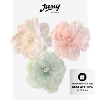 Kẹp Tóc Hoa Thủy Tinh Trong Suốt JKC07 Jussy Official Kẹp Tóc Nữ Sang Chảnh Style Vintage