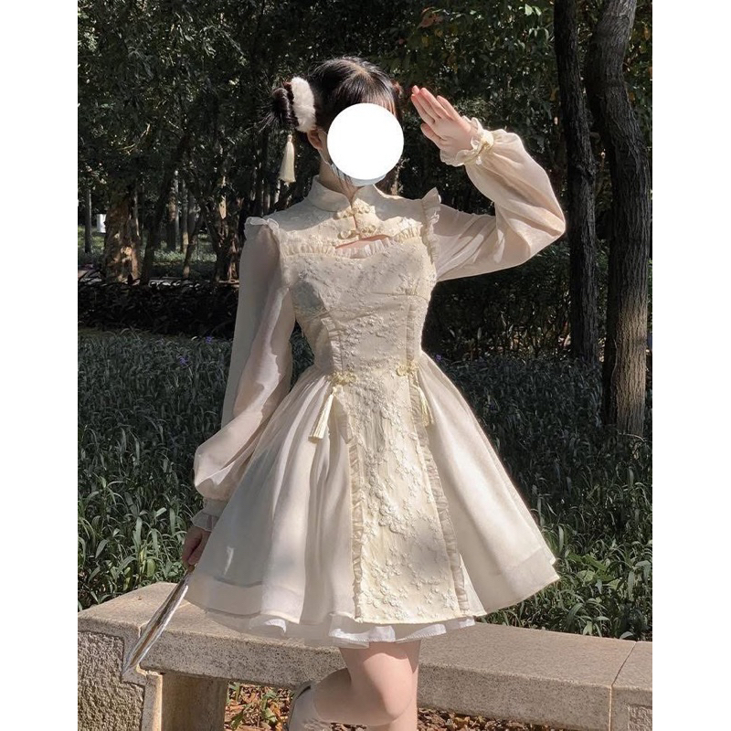 [PASS] Đầm cổ tàu cách tân brand Lala JK (ĐỌC KỸ MÔ TẢ)