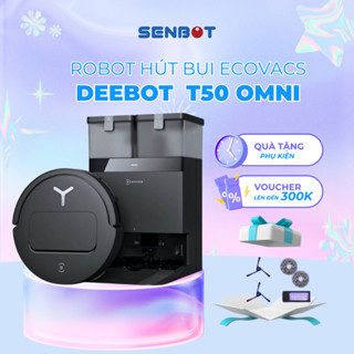 Robot hút bụi lau nhà Ecovacs Deebot T50 Omni 2025 - Lực hút mạnh mẽ 15.000Pa - Pin dung lượng 5.200mAh