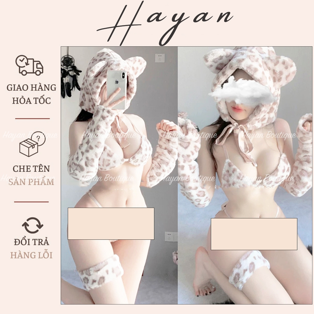 CP20 Cosplay da báo đốm đáng yêu, bộ đồ mèo kèm mũ quyến rũ gợi cảm CP20