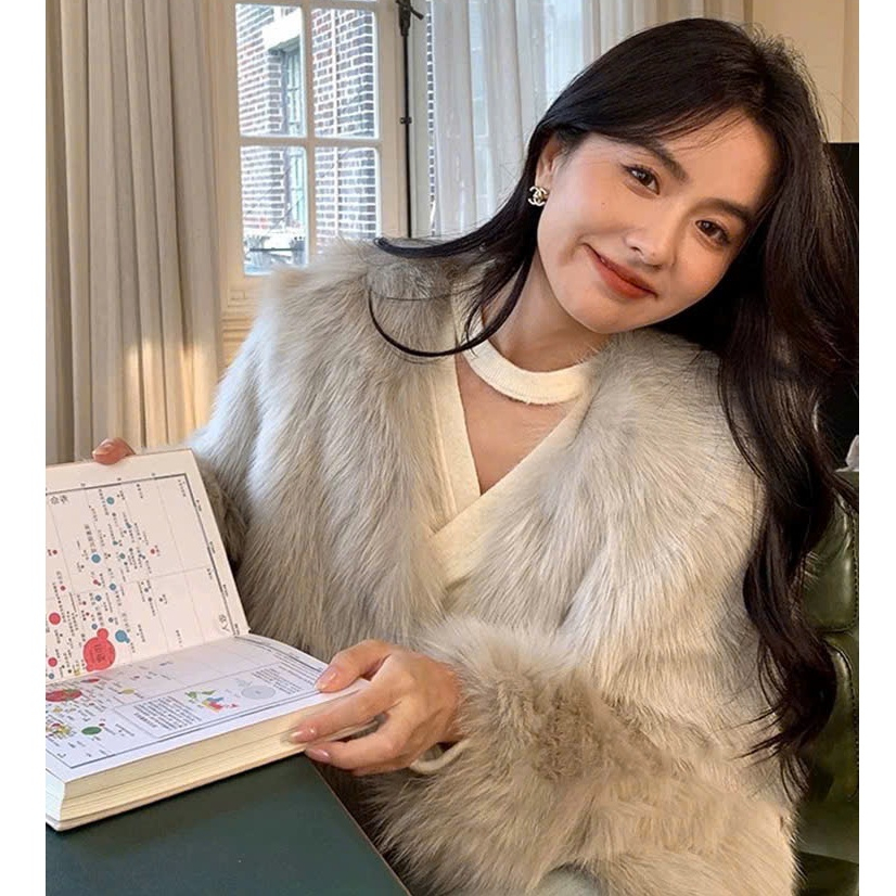 (Sẵn) Áo khoác lông sang chảnh, áo lông hàng loai 1 cao cấp, áo khoác mùa đông mềm mịn chất đẹp | BigBuy360 - bigbuy360.vn