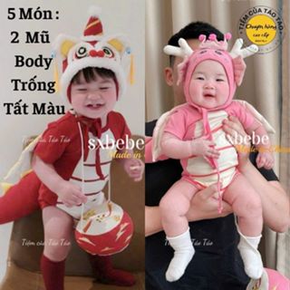 (HÀNG CÓ SẴN-QCCC) Body Rồng gồm 5 chi tiết cho bé mặc sinh nhật,trung thu Hàn Quốc bé trai bé gái 7-13kg quảng châu