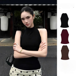 Áo ba lỗ nữ, áo nữ cổ cao ôm body chất cotton siêu hack eo