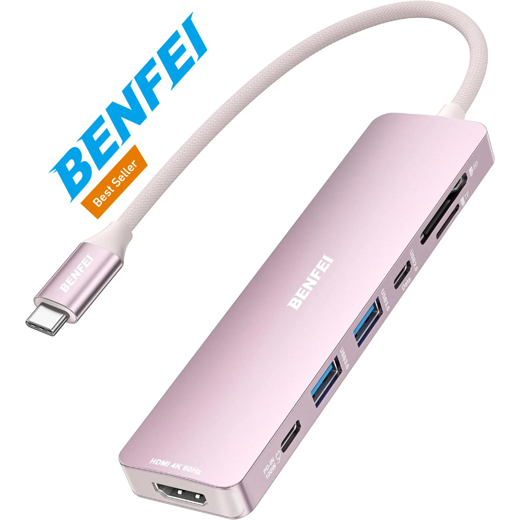 Cáp Chuyển Hub Type C BENFEI Baseus  5, 6 7  in 1 (TYPE C To USB 3.0 + HDMI + PD + LAN)