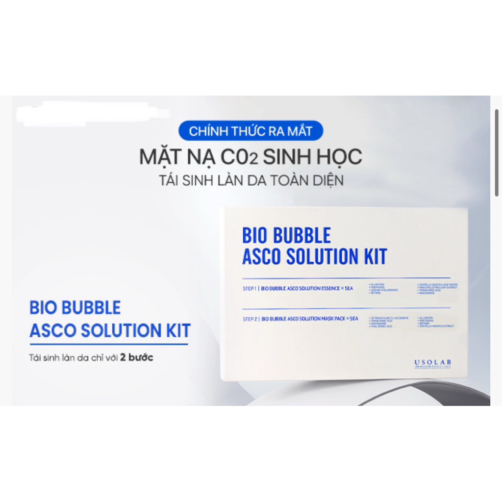 (ĐMN) Usolab Bio Bubble Asco Solution Kit - Mặt nạ CO2 sinh học làm cấp ẩm, làm sạch sâu cho da mịn 