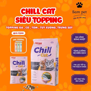  Hạt cho mèo chill cat c1 thức ăn hạt mèo mix thịt sấy khô 5kg đồ ăn cho mèo kén ăn kích thích ăn - Sampethd 