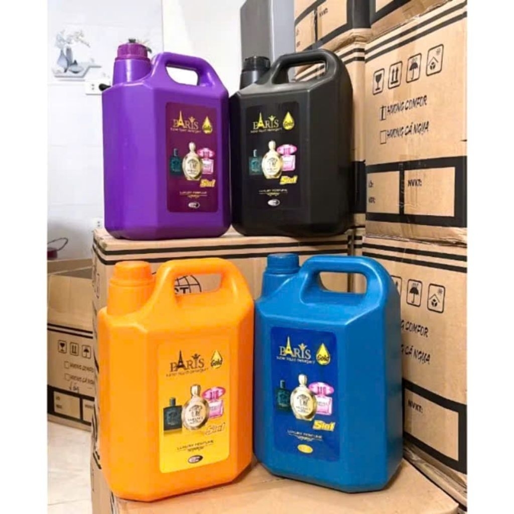 Nước Giặt Xả Pari Hương Nước Hoa can 5 LÍT Và can 3,6 Lít, Nước Giặt Pari, Không Hoá Chất, An Toàn C