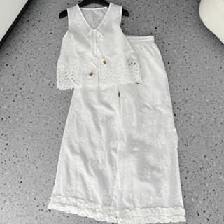 Sét Đồ Nữ Sang Chảnh Mùa Hè Áo Sát Nách Nữ Bộ Ren Nữ Thô Boi Quần Ống Rộng, Bộ Quần Ống Suông Áo Ba Lỗ Nữ Croptop S523