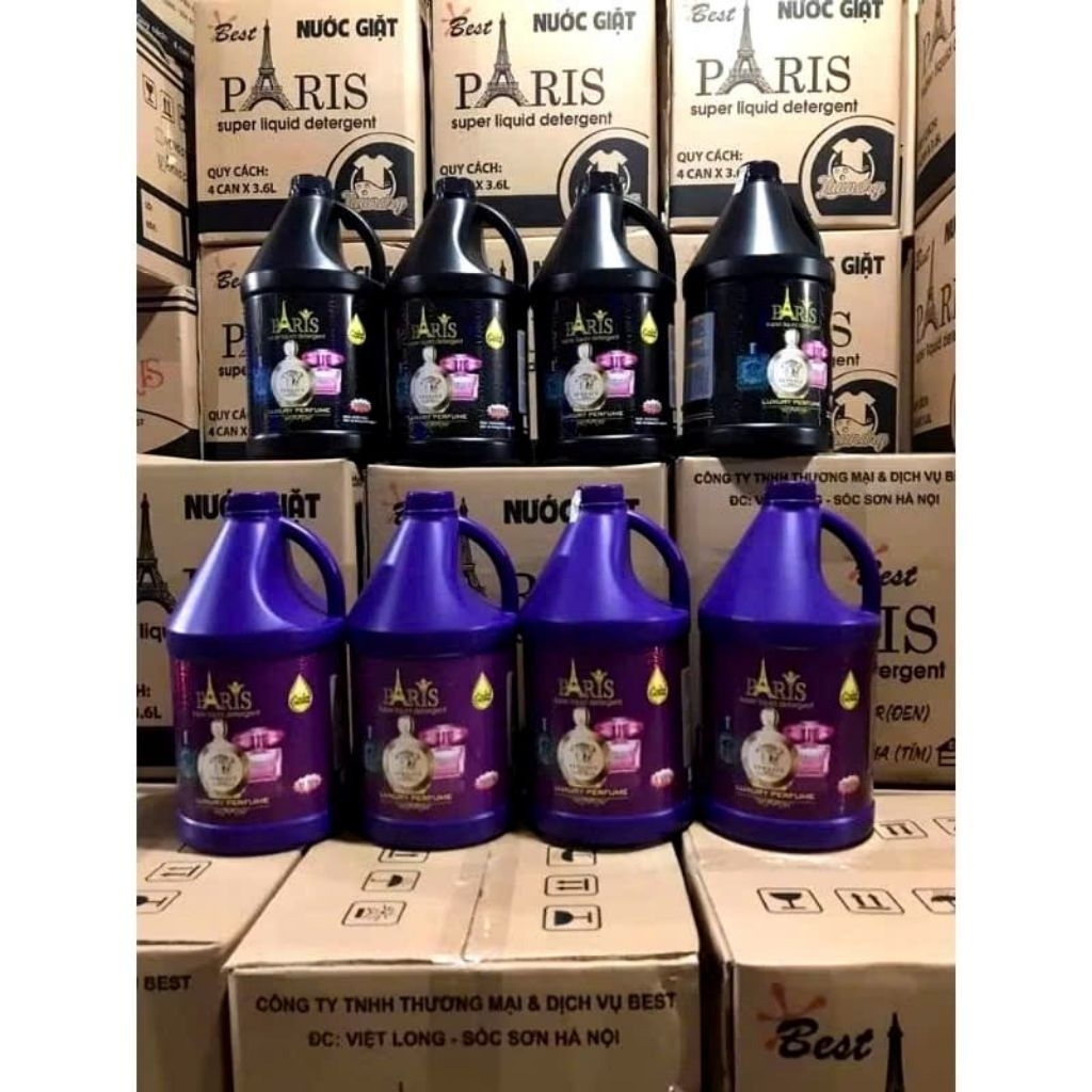 SALE thùng 4 can [14,4L ] nước giặt PARI 3,6L/1 can hương nước hoa giặt được cả máy và tay