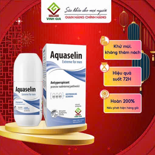 Lăn Nách Dành Cho Nam AQUASELIN Extreme For Men Giúp Giảm Mùi Hôi, Khô Thoáng Nách 50ml