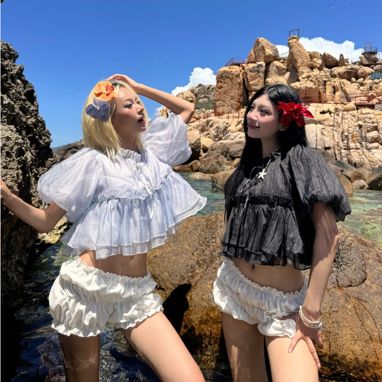 NAVIE - Áo babydoll tay phồng MINA thời trang nữ | BigBuy360 - bigbuy360.vn