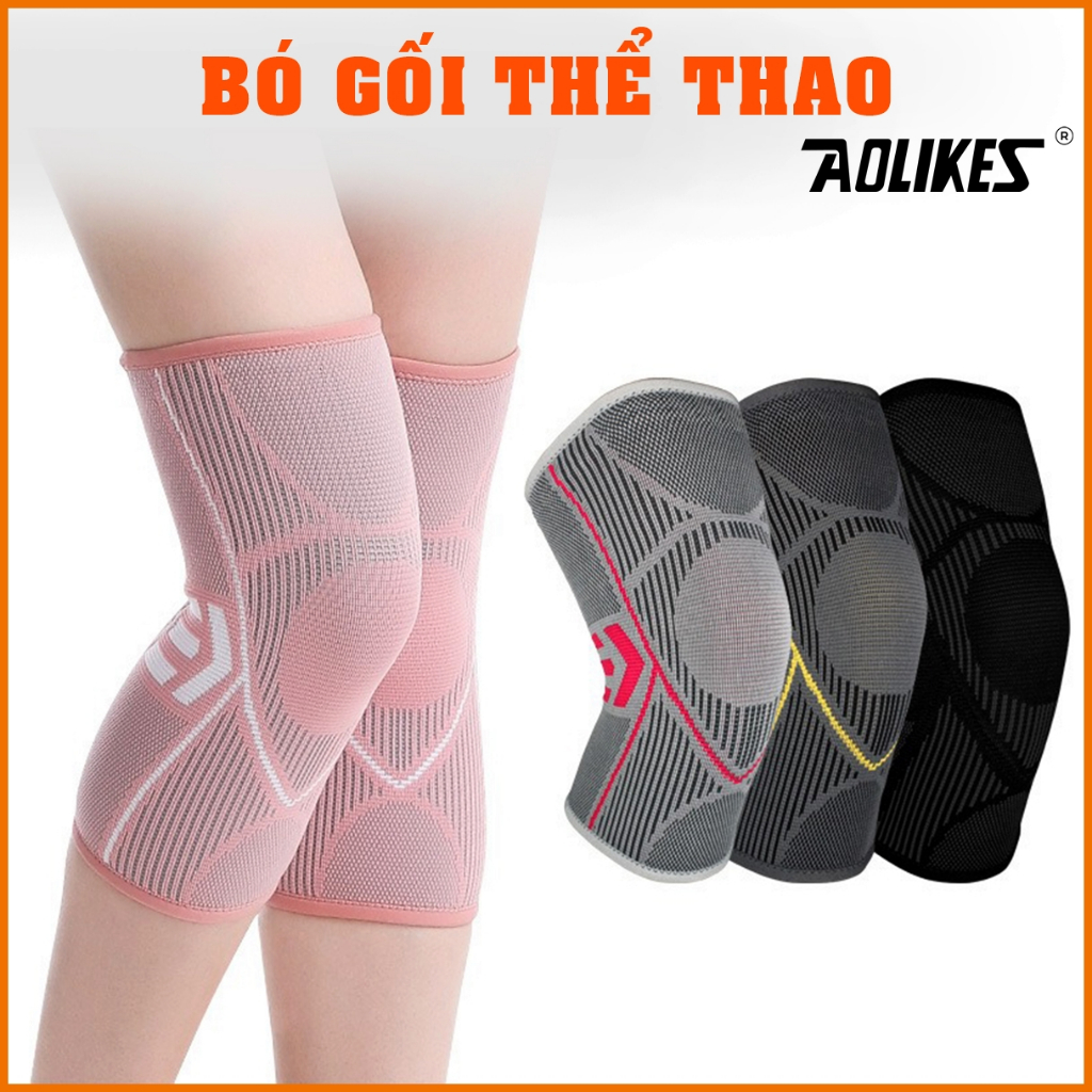 Bảo Vệ Đầu Gối Thể Thao Nam Nữ Bó Gối Aolikes Chính Hãng Pickleball Tập Gym Chạy Bộ Cầu Lông Đạp Xe
