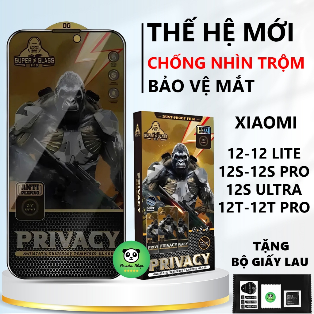 Kính cường lực chống nhìn trộm Xiaomi 12/ 12T/ 12S/ 12X/ 12S Pro/ 12S Ultra /12 Lite chống ánh sáng 