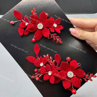 🪭🪭🪭CÀI TÓC CÔ DÂU MÀU ĐỎ (1 chiếc )-TT116|PHUKIENCUOIYENLINH