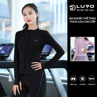  Áo thể thao nữ tay dài  Louro A5D  thiết kế khóa kéo túi đựng sau lưng cá tính tập gym yoga 