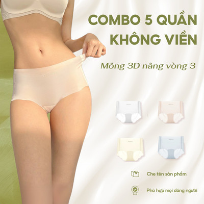 Combo 5 quần lót nữ không viền Venus Charm , quần lót nữ cao cấp  thiên nhiên kháng khuẩn lành tính