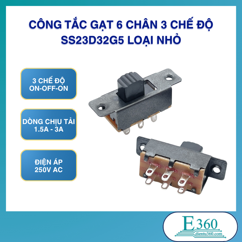 Công Tắc Gạt 6 Chân 3 Chế Độ SS23D32G5 Loại Nhỏ  (5Pcs)