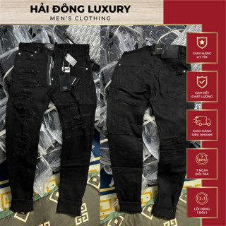 Quần Jean DSQ Đen Bản Rách Khoá Kéo Hở,Ống Biker Bo Ôm Dáng Chuẩn Hàng Loại 1 Đầy Đủ Tag Mác